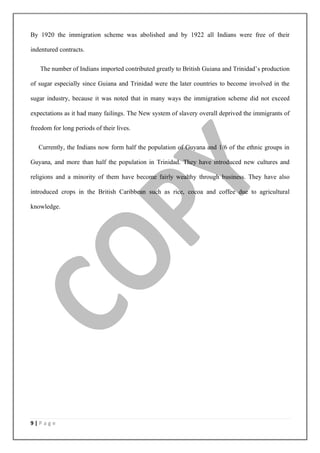 Caribbean history indian immigration sba | PDF