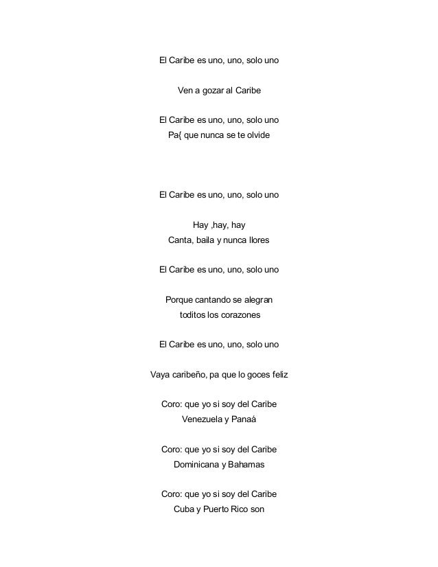 Caribe musical cancion