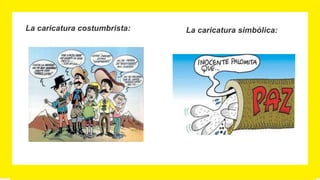 La caricatura costumbrista: La caricatura simbólica:
 