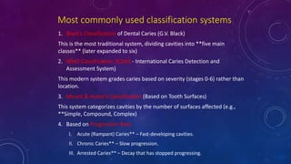 Mount Home Classification System Comprehensive Overview of Dental Cavity Classification Systems: Past ...