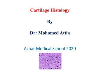 Cartilage Histology
By
Dr: Mohamed Attia
Azhar Medical School 2020
 