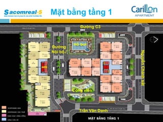Mặt bằng tầng 1
              Đường C3



           Hồ bơi
Đường
Nội bộ./




                              Nguyễn Cháh sắt
           Công viên




              Trần Văn Danh
 
