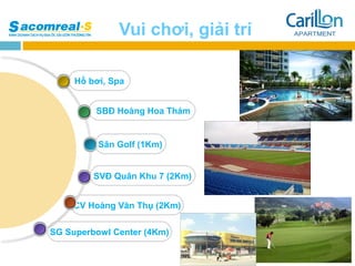 Vui chơi, giải trí

     Hồ bơi, Spa


         SBĐ Hoàng Hoa Thám


          Sân Golf (1Km)


         SVĐ Quân Khu 7 (2Km)


    CV Hoàng Văn Thụ (2Km)


SG Superbowl Center (4Km)
 