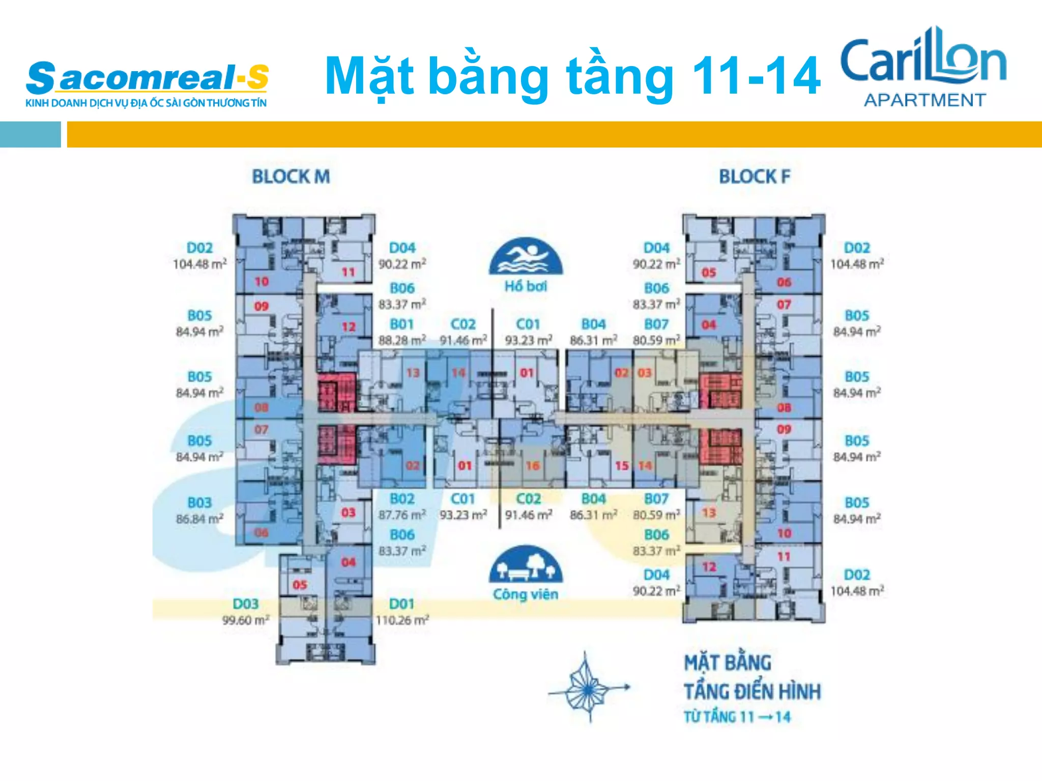 Mặt bằng tầng 11-14
 