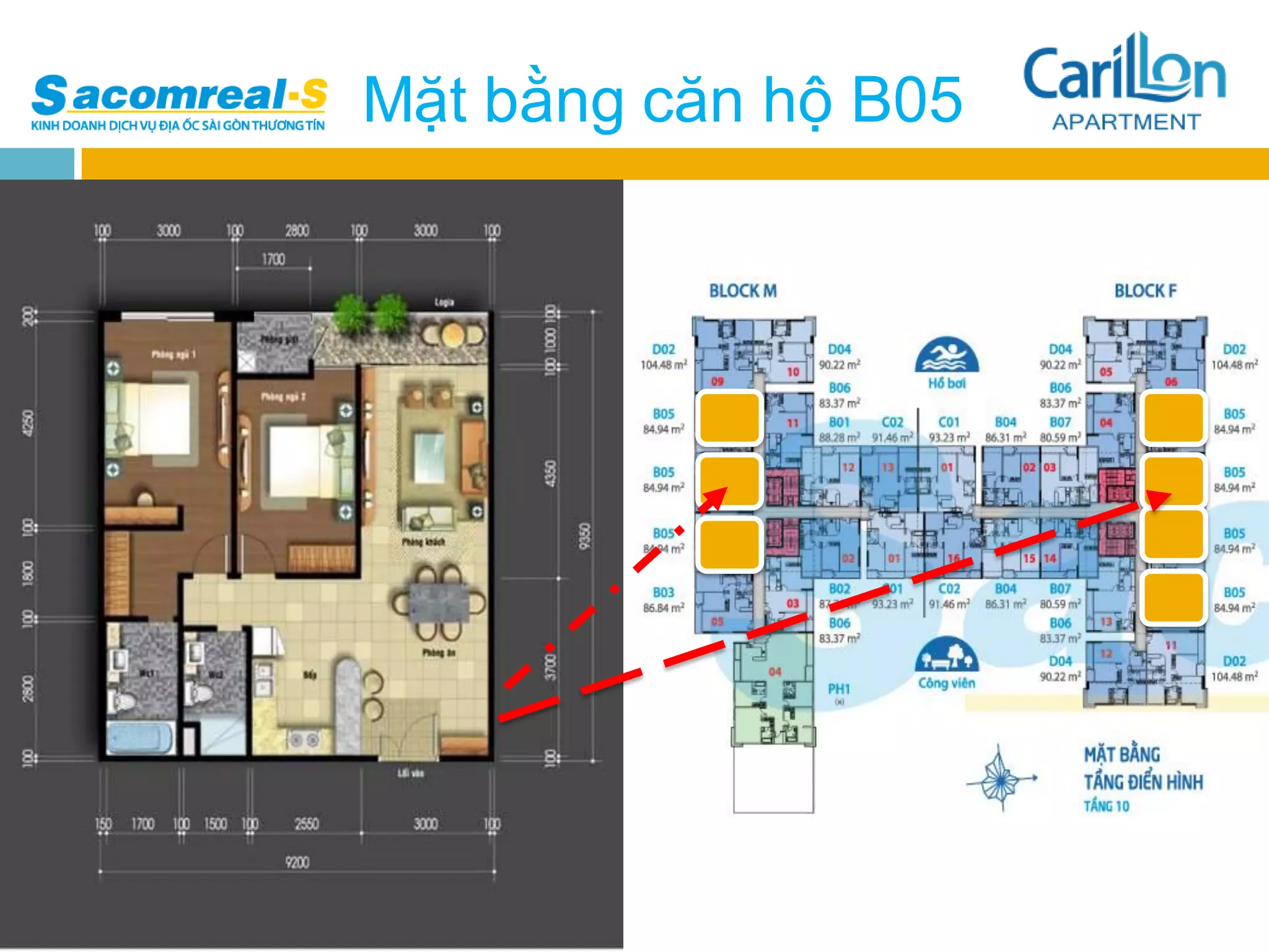 Mặt bằng căn hộ B05
 