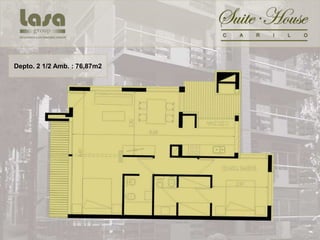 Depto. 2 1/2 Amb. : 76,87m2
 