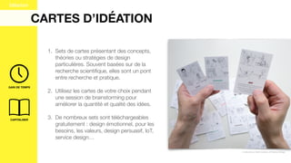CARTES D’IDÉATION
1. Sets de cartes présentant des concepts,
théories ou stratégies de design
particulières. Souvent basée...