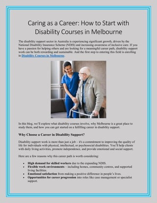 Caring as a Career How to Start with Disability Courses in Melbourne.pdf