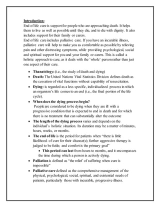 end of life care for elders | DOCX