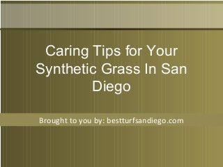 Brought to you by: bestturfsandiego.com
Caring Tips for Your
Synthetic Grass In San
Diego
 