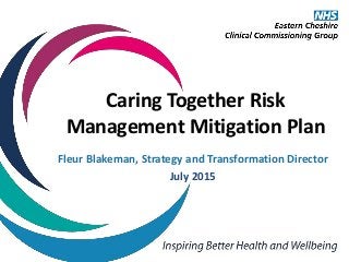Caring Together Risk
Management Mitigation Plan
Fleur Blakeman, Strategy and Transformation Director
July 2015
 
