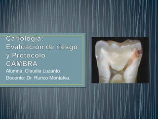 Alumna: Claudia Luzanto
Docente: Dr. Rurico Montalva.
 
