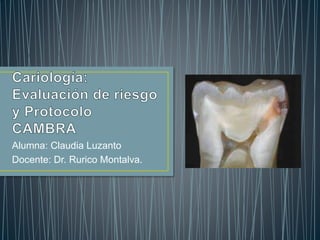 Alumna: Claudia Luzanto
Docente: Dr. Rurico Montalva.
 