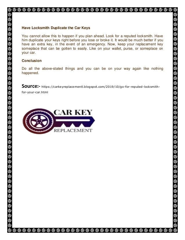 Car key replacement llc Go for Professional Locksmith for Your Car