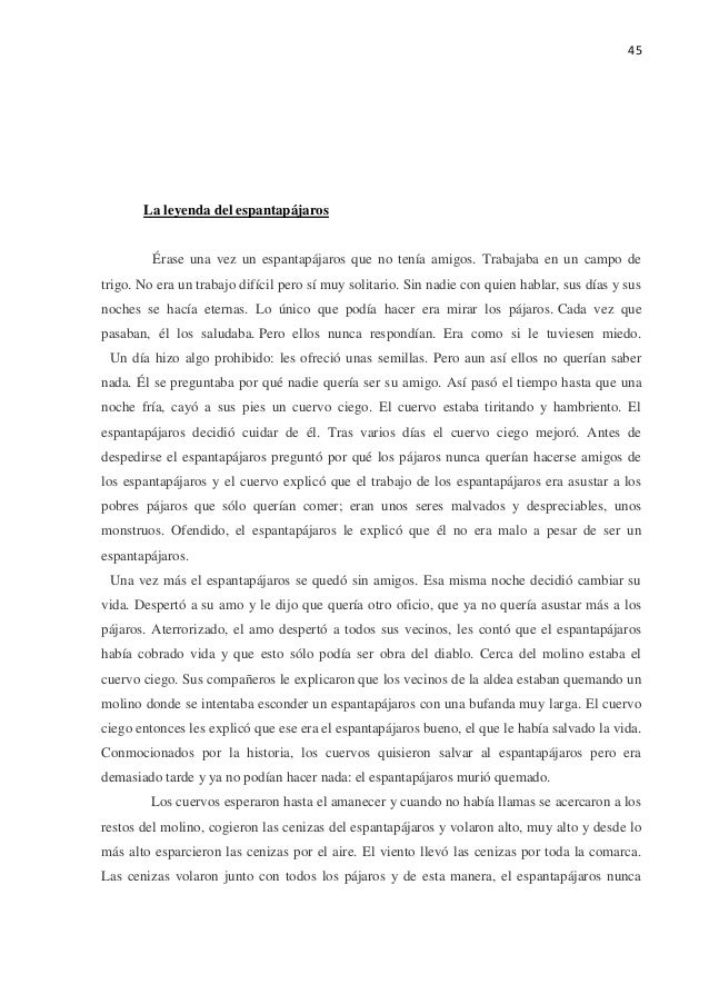 La Leyenda Del Espantapajaros Texto