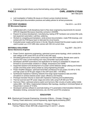 Cygan Resume Senior Systems Engineer | DOC | Technology & Computing