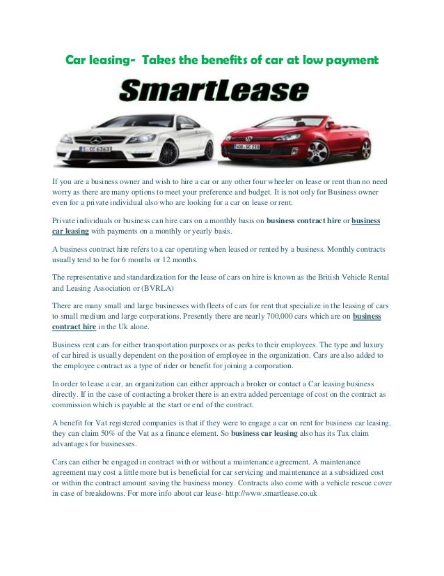 Car leasing takes the benefits of car at low payment