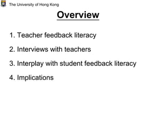 Teacher feedback literacy & feedback designs for student learning | PPT