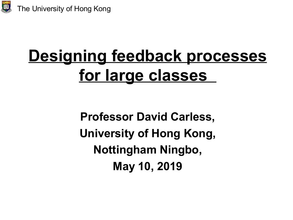 Designing feedback processes for large classes
