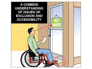 When you talk to the general public about disability and
accessibility, this is often what comes to mind: they see
a perso...