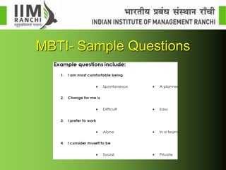 Mbti Sample Questions Understanding of personality through MBTI | PPSX