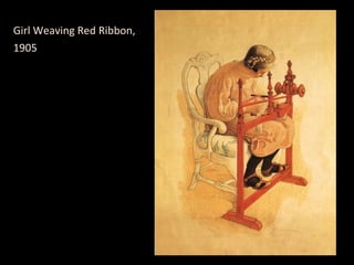Girl Weaving Red Ribbon,
1905
 