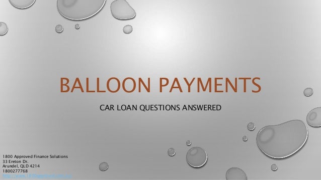 car loan balloon payments loan balloon