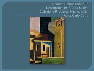 Nombre:ComposizioneTaDescripción:1916. 70 x 54 cm. CollezioneR. Jucker. Milano. Italia.Autor:CarloCarra