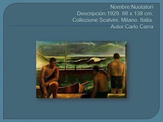 Nombre:NuotatoriDescripción:1929. 88 x 138 cm. CollezioneScalvini. Milano. Italia.Autor:CarloCarra