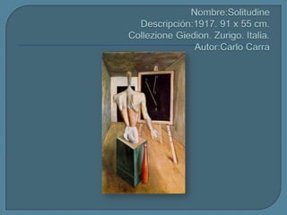 Nombre:SolitudineDescripción:1917. 91 x 55 cm. CollezioneGiedion. Zurigo. Italia.Autor:CarloCarra