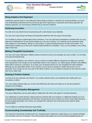 April Carlock's Greatest Strengths