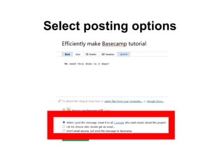 Select posting options
 