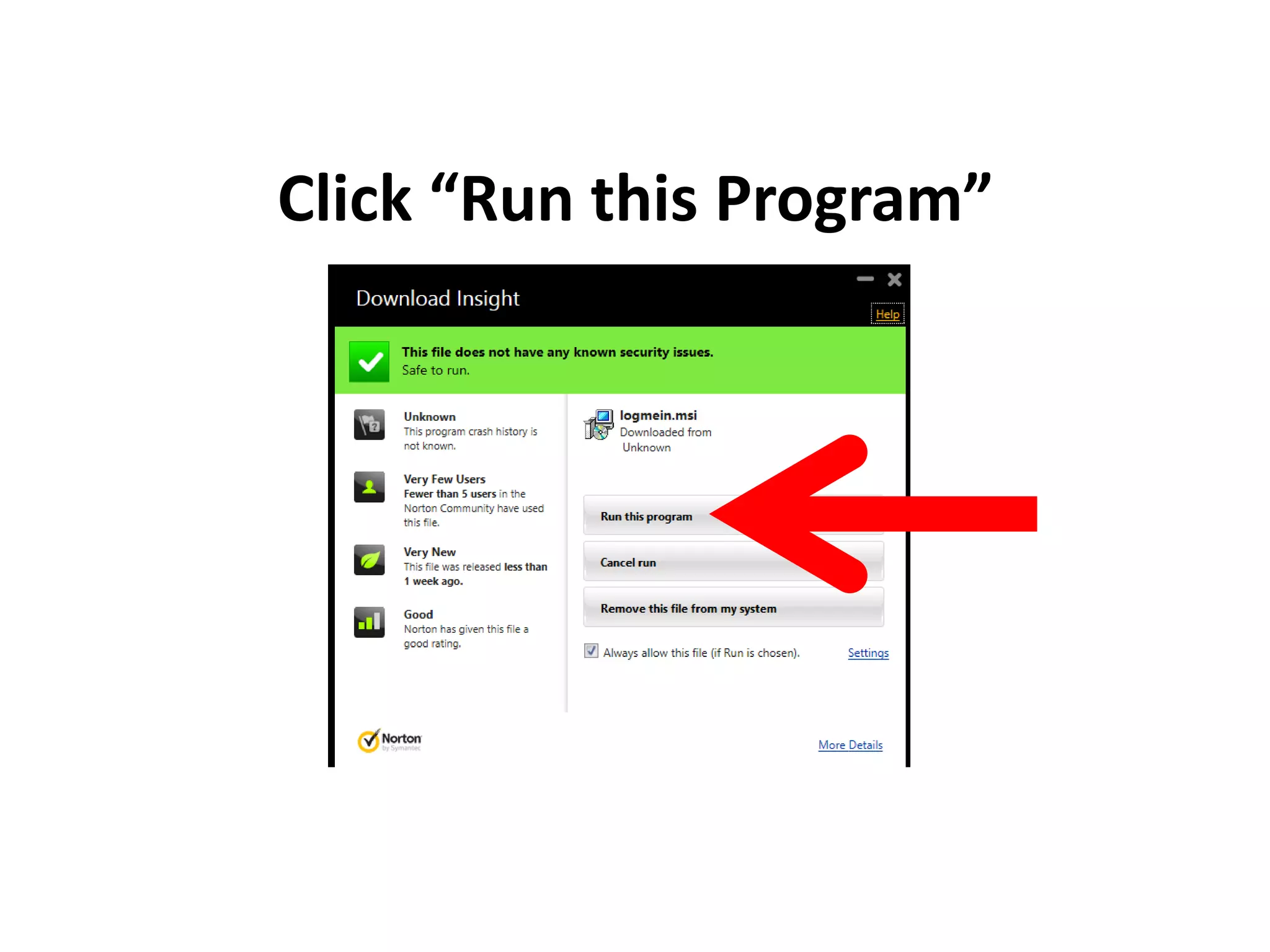 Click “Run this Program”
 