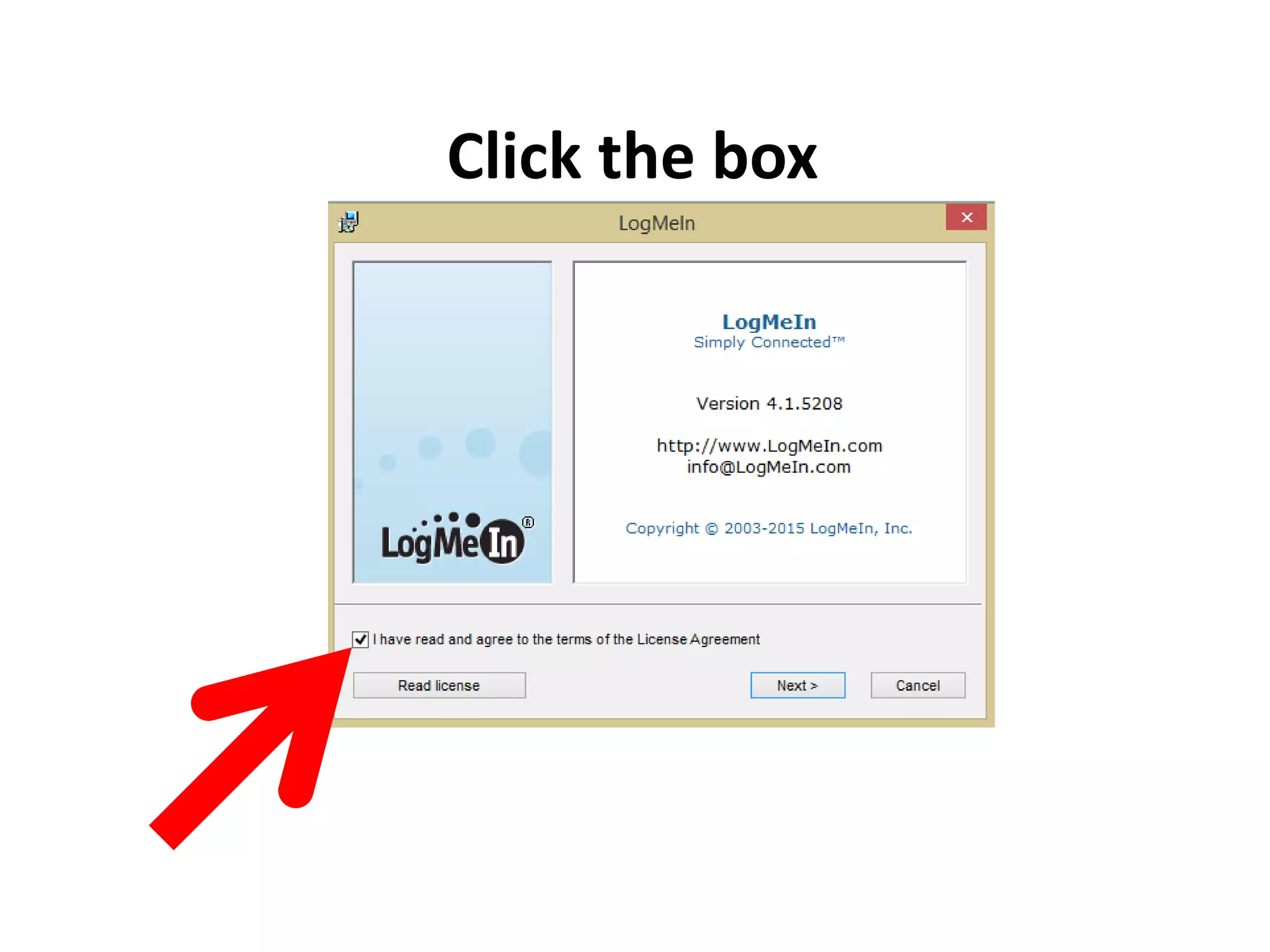 Click the box
 
