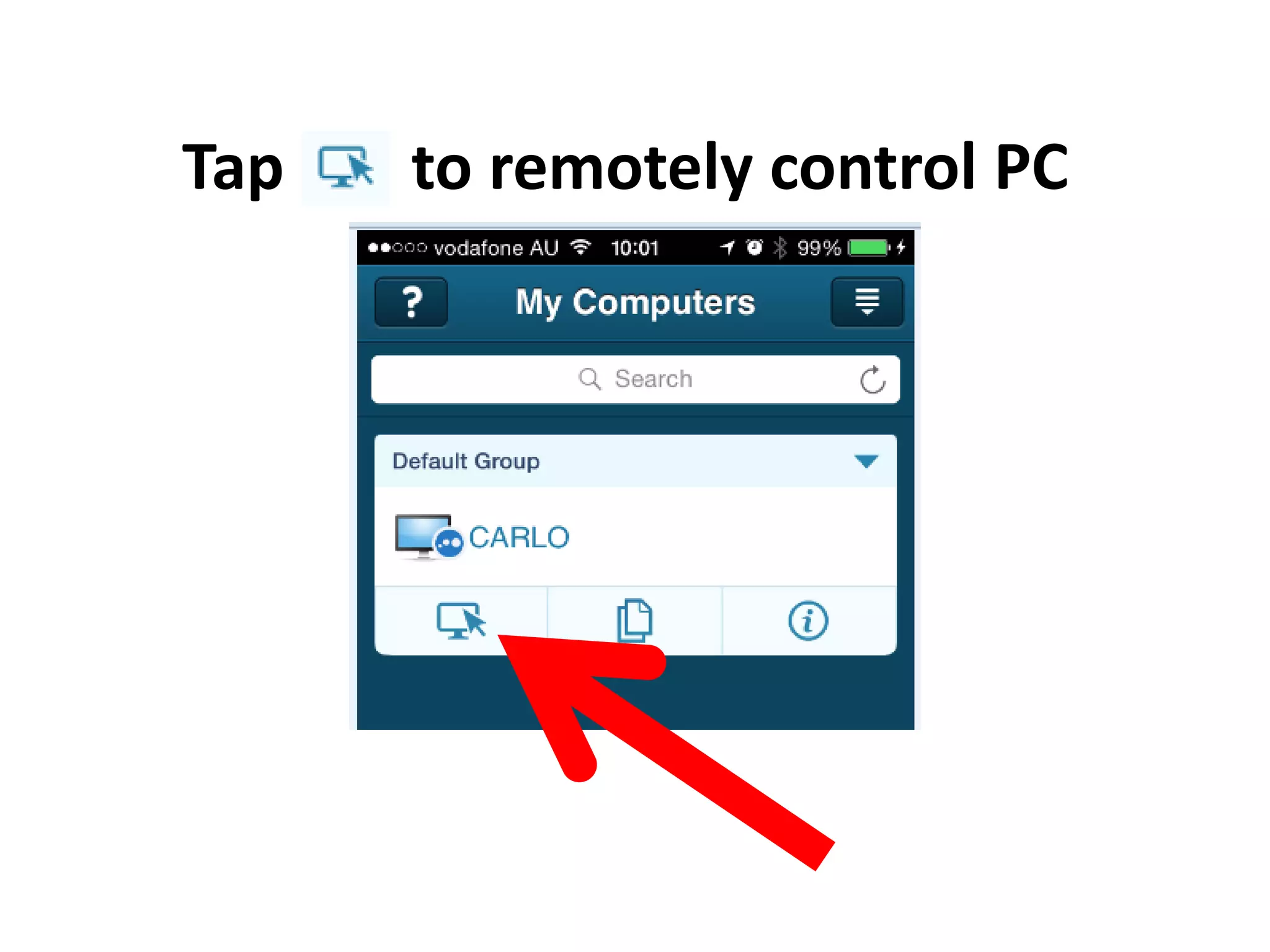 Tap to remotely control PC
 