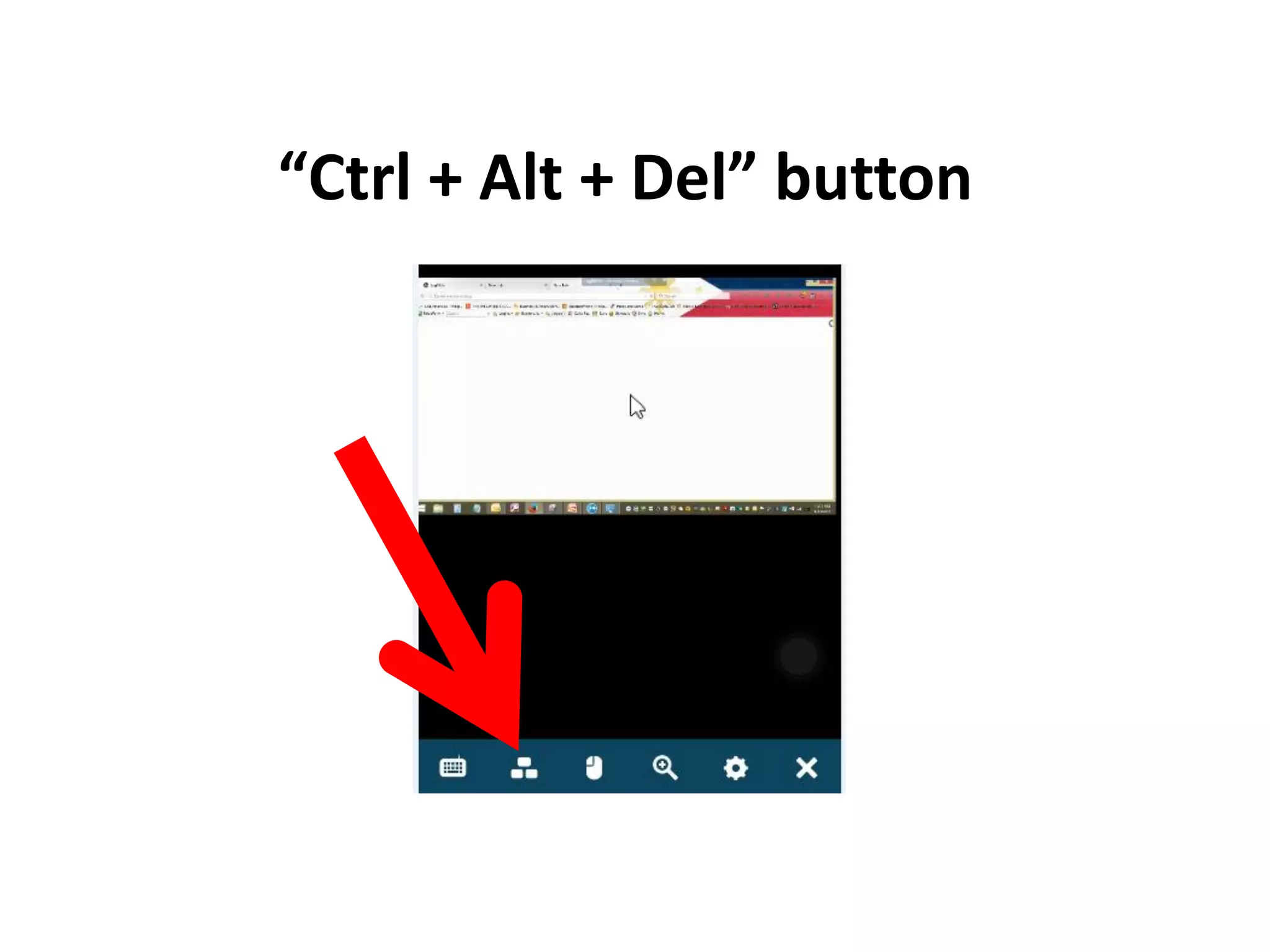 “Ctrl + Alt + Del” button
 