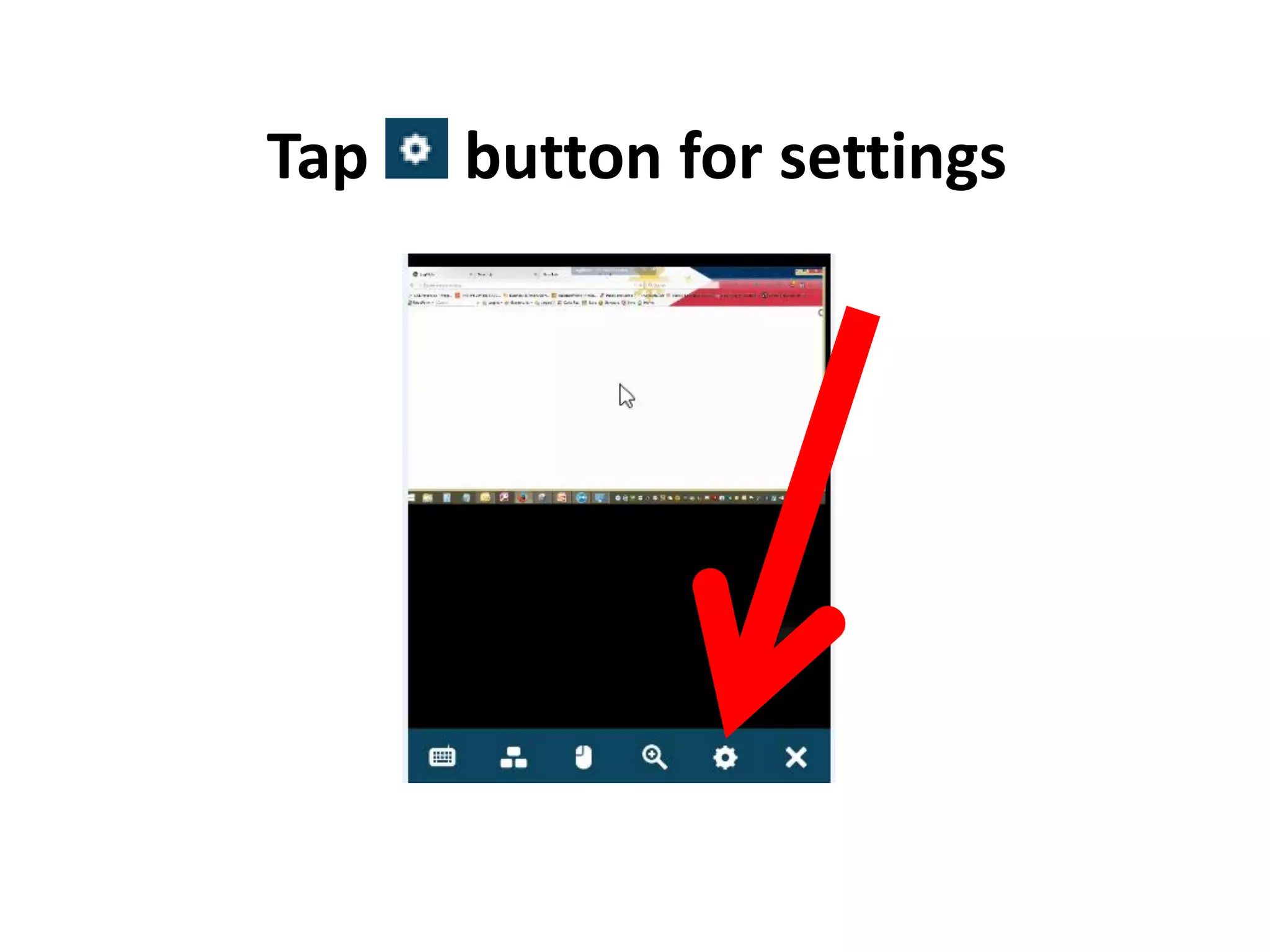 Tap button for settings
 