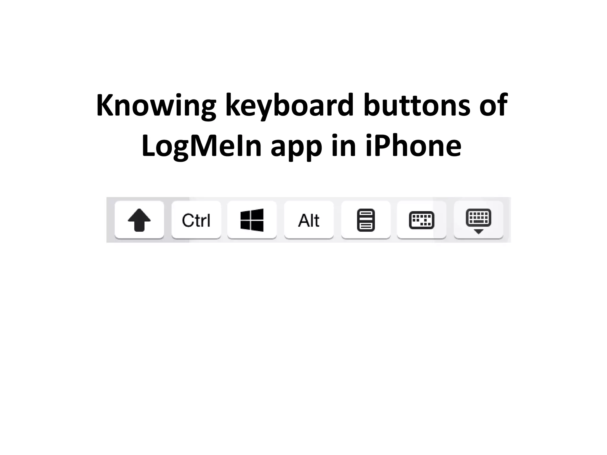 Knowing keyboard buttons of
LogMeIn app in iPhone
 