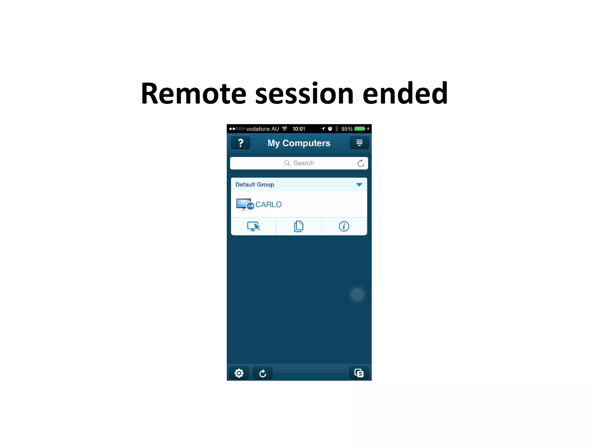 Remote session ended
 
