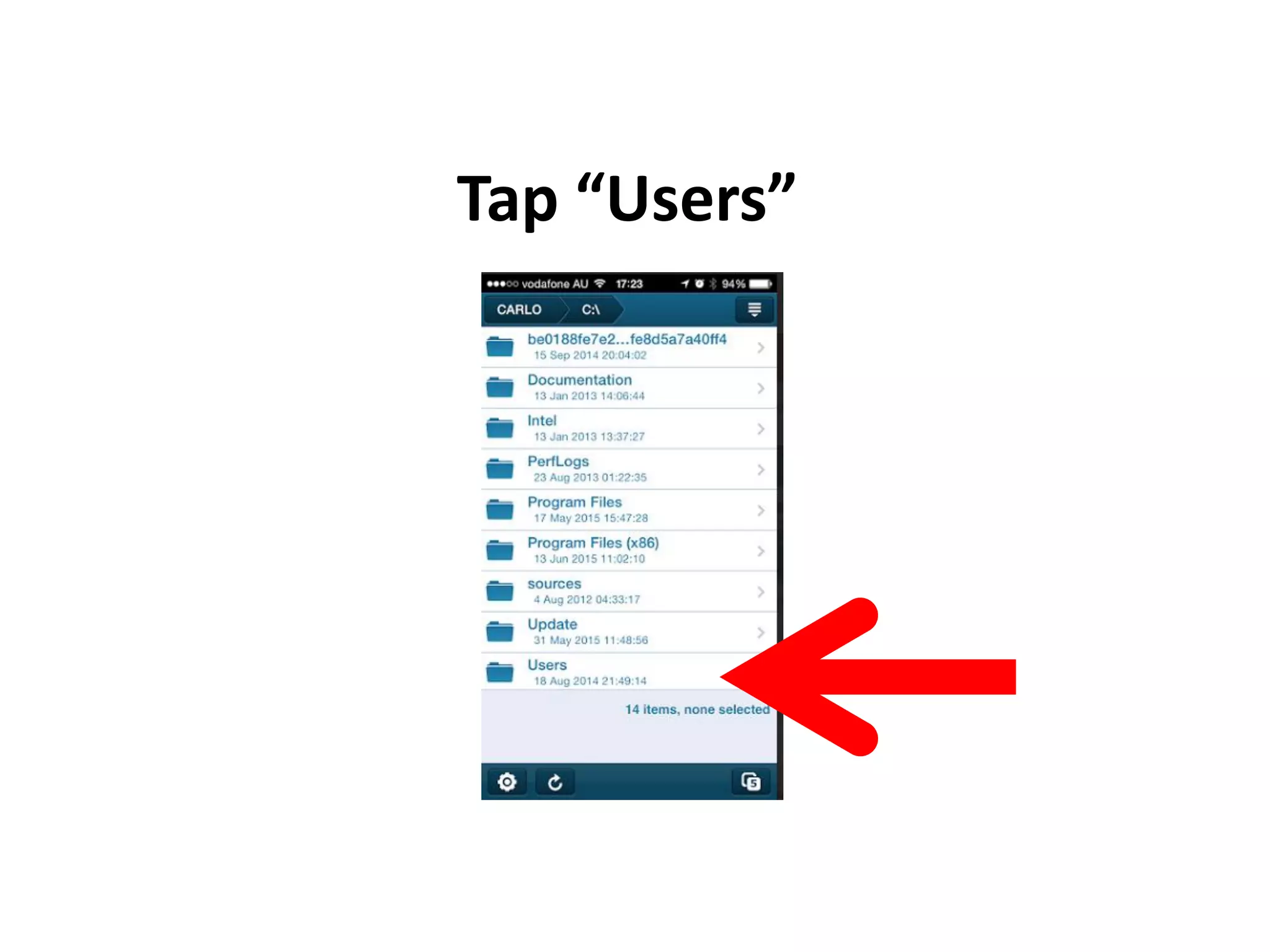 Tap “Users”
 