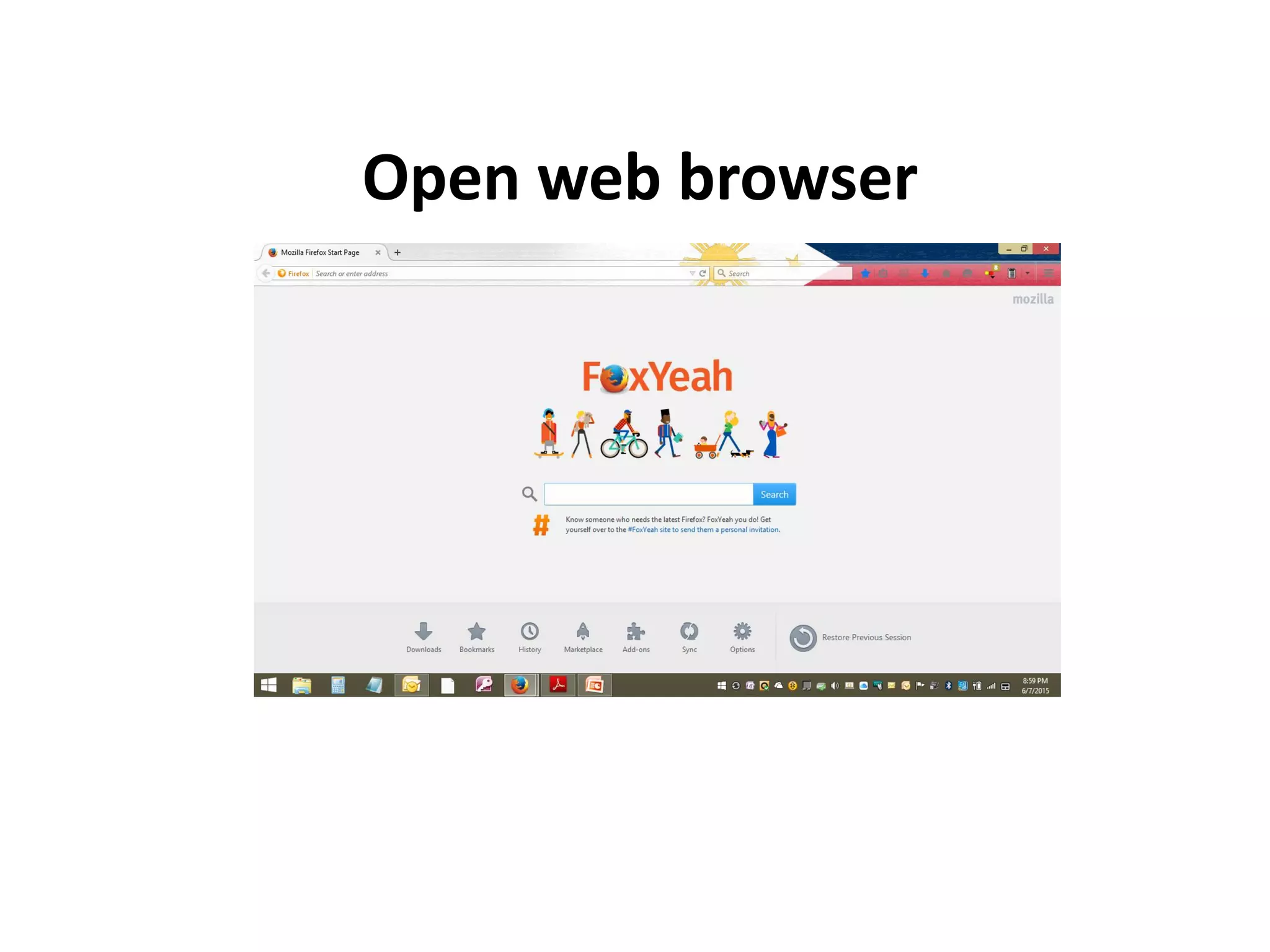 Open web browser
 