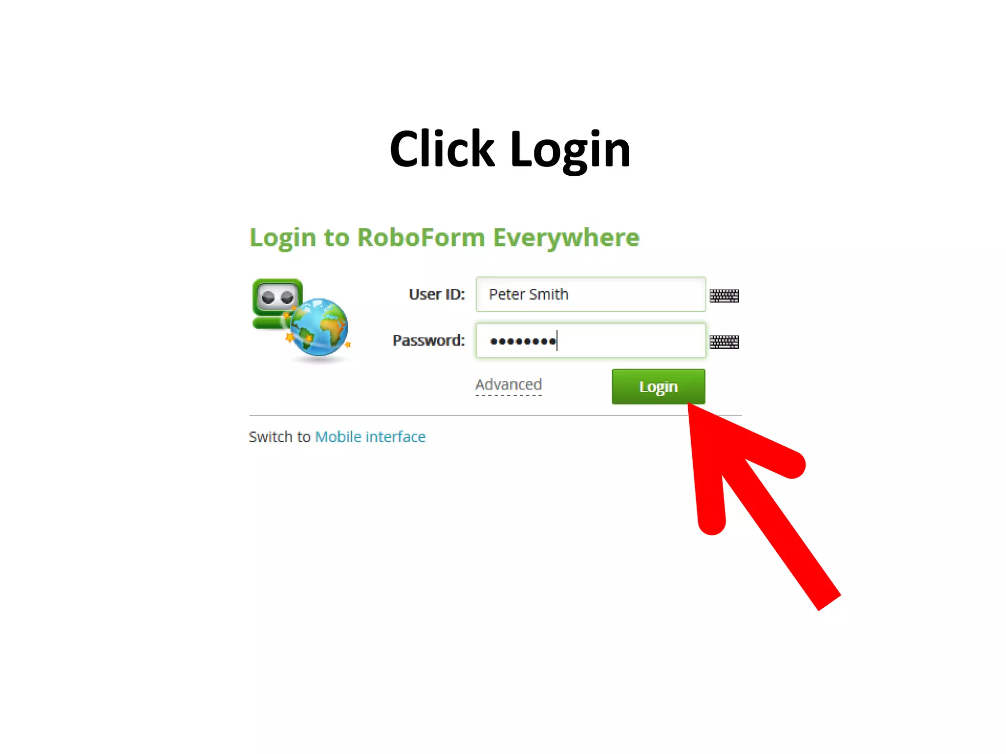 Click Login
 