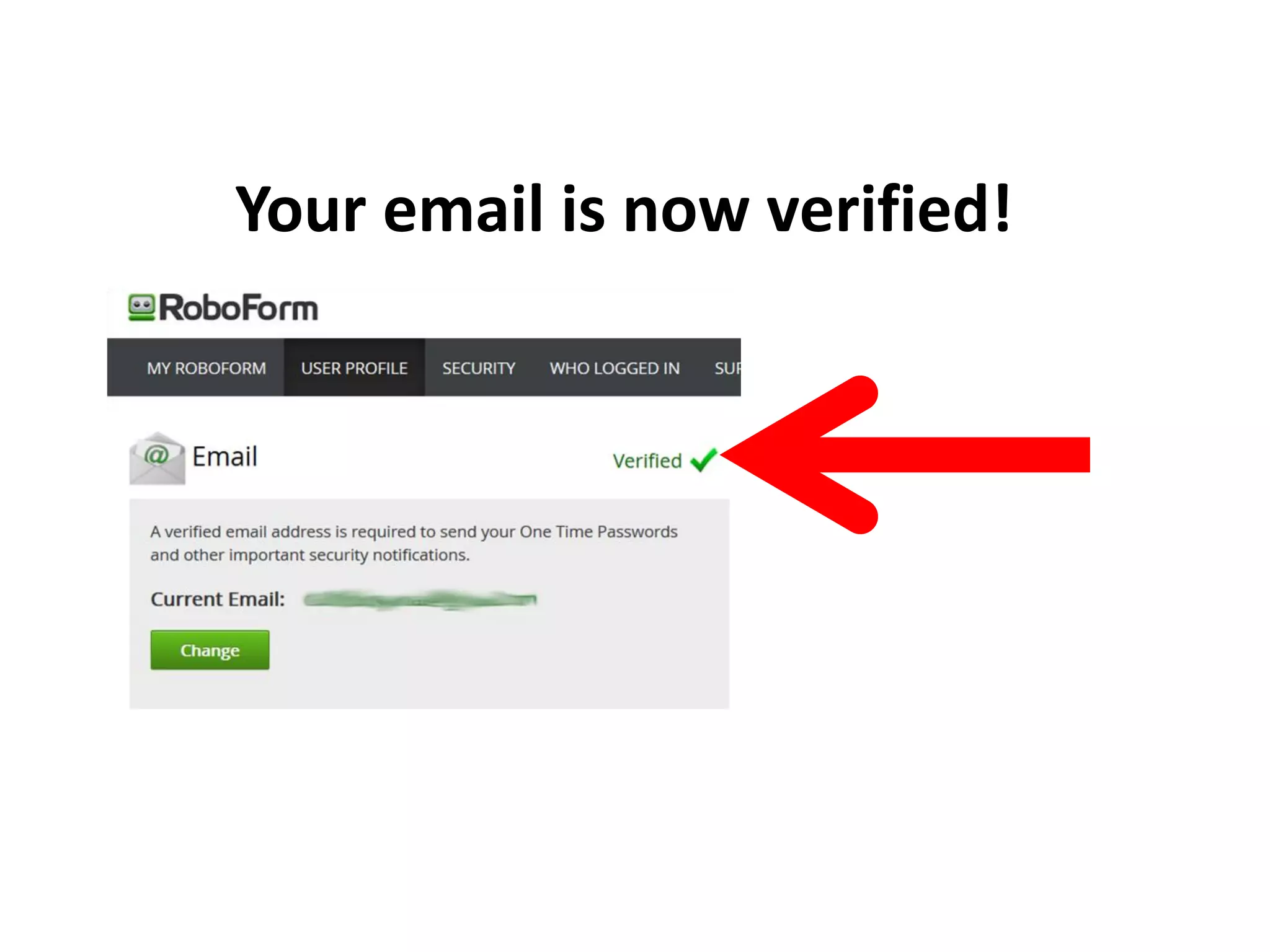 Your email is now verified!
 