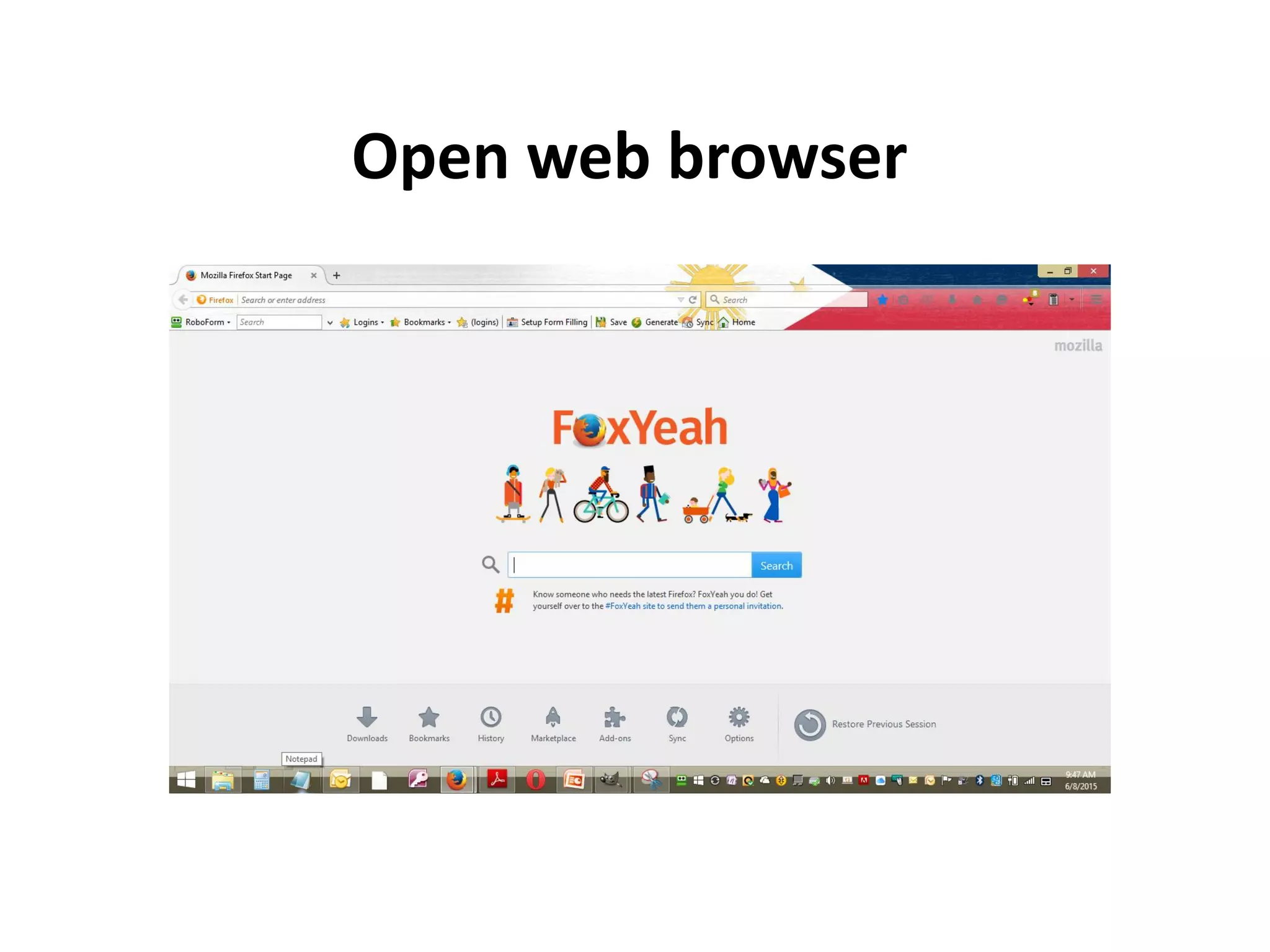 Open web browser
 