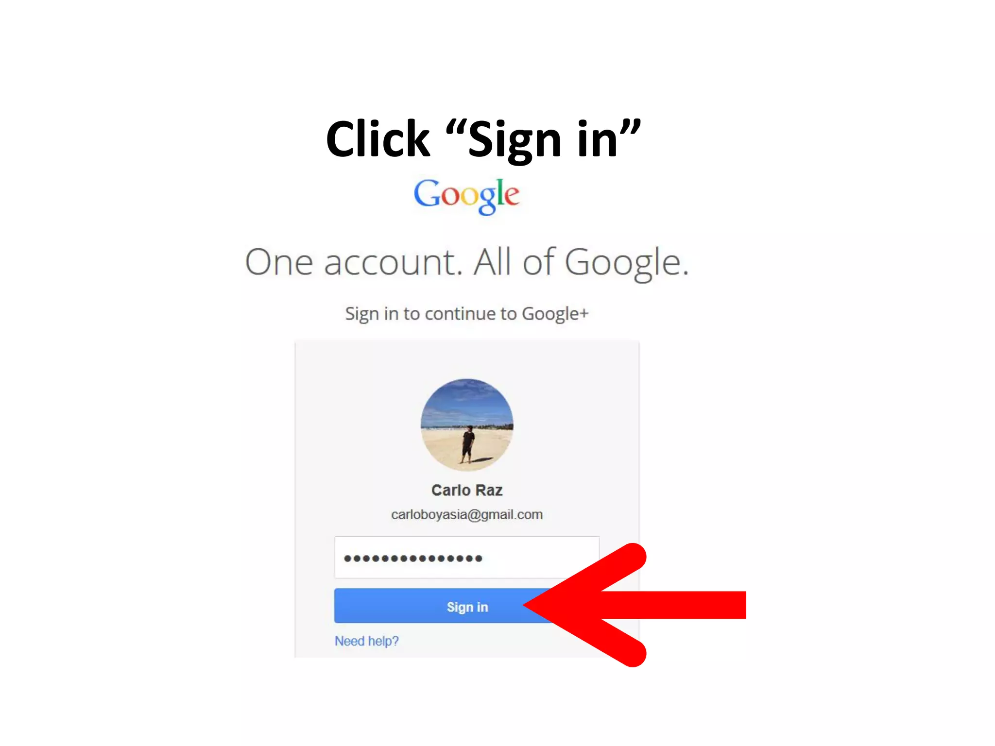 Click “Sign in”
 