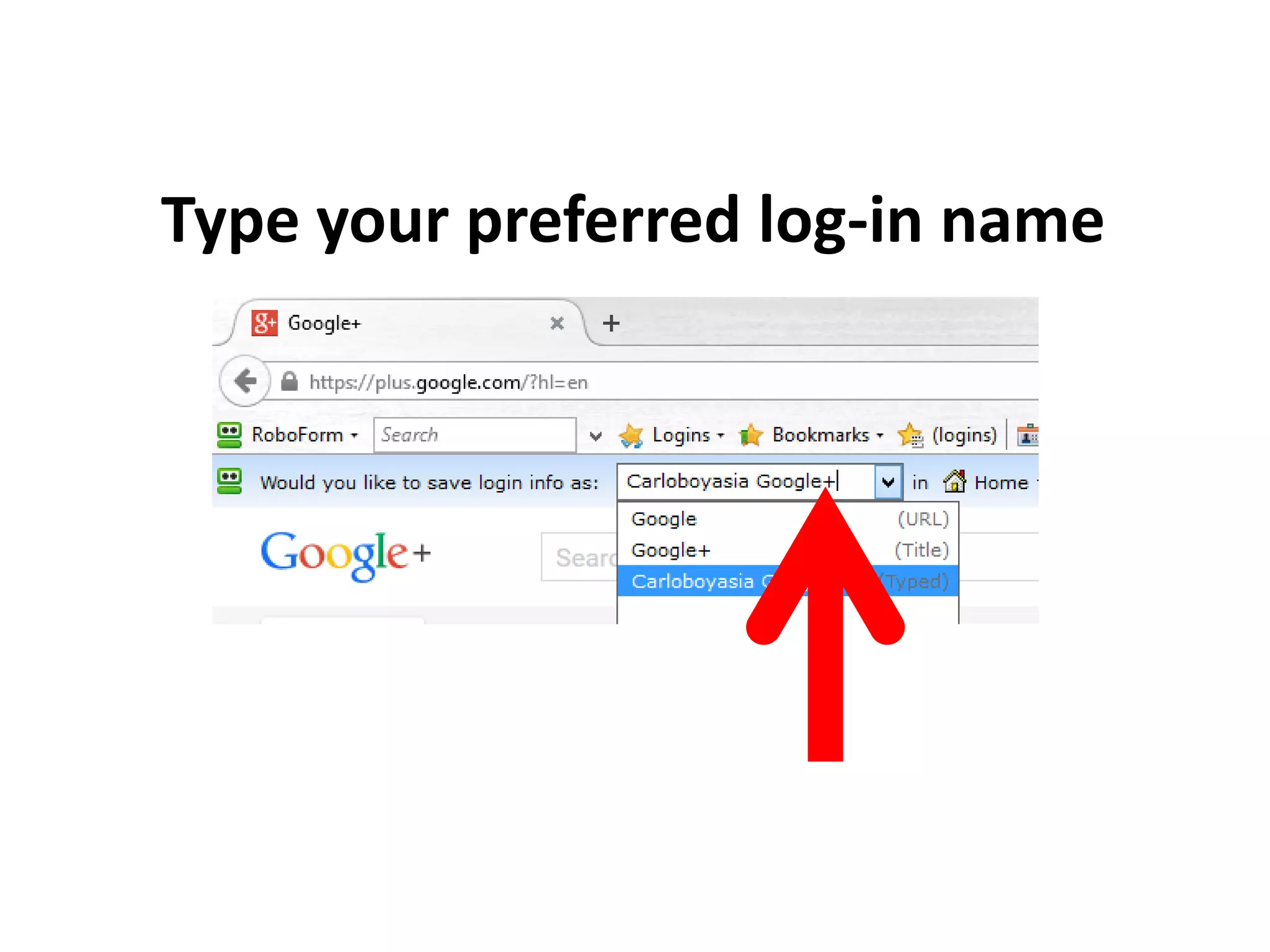 Type your preferred log-in name
 