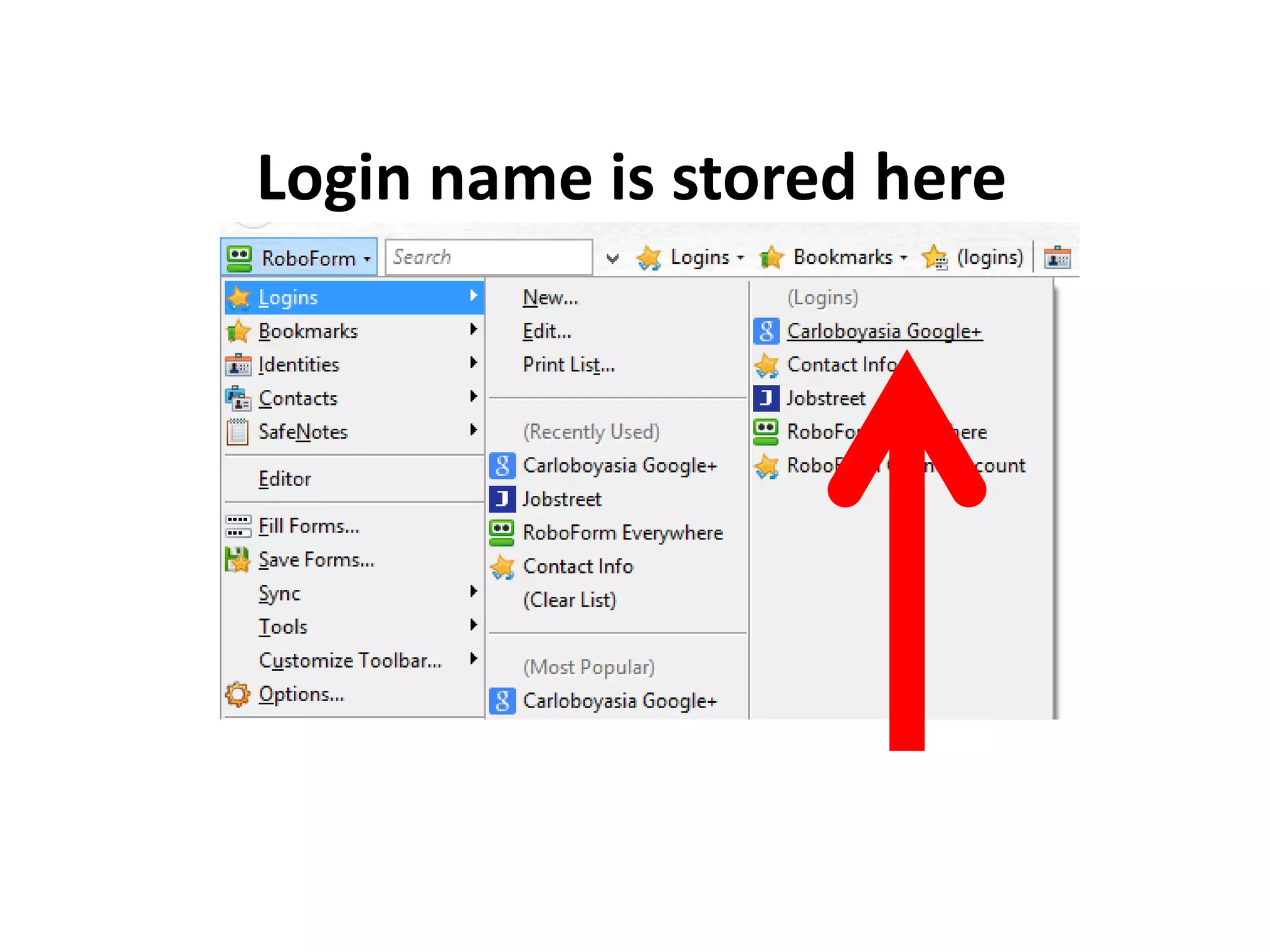 Login name is stored here
 