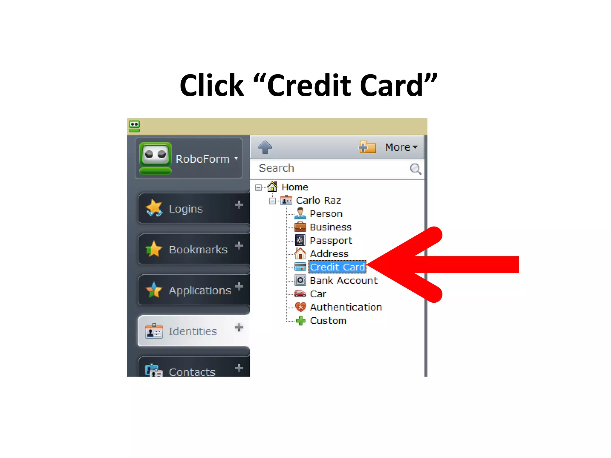 Click “Credit Card”
 