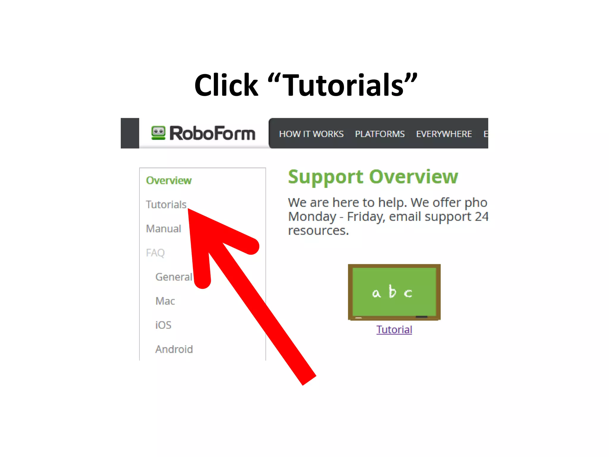 Click “Tutorials”
 