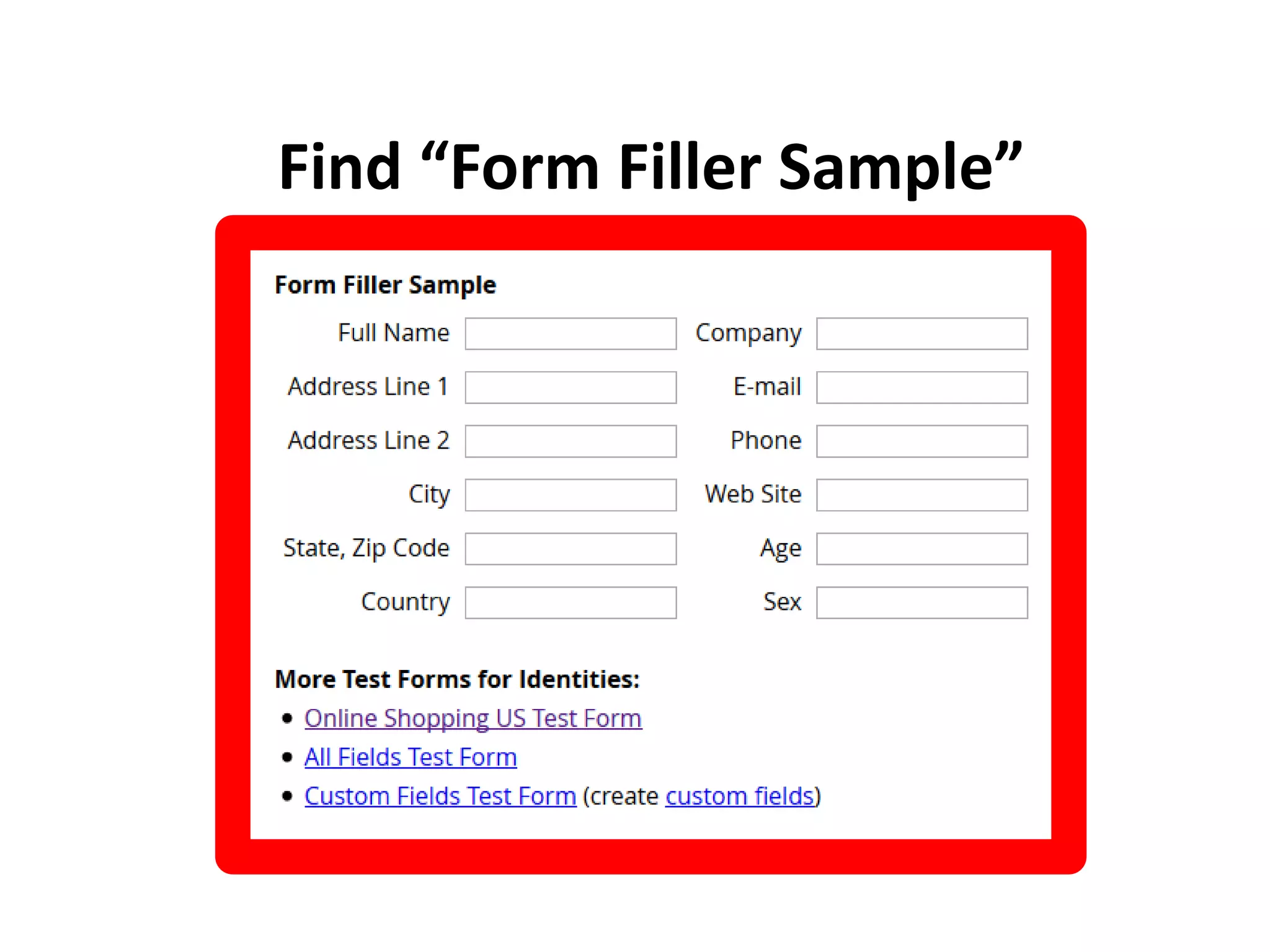 Find “Form Filler Sample”
 